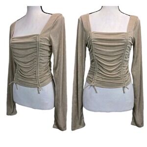 Inspired Hearts Top XL Ruched Bodice Milkmaid Romantic Medieval Ren Faire 3135